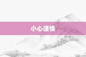 小心谨慎【小心谨慎的意思】- 成语大全