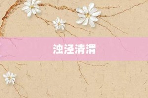 浊泾清渭【浊泾清渭的意思】- 成语大全