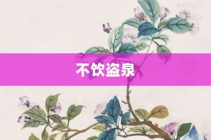 不饮盗泉【不饮盗泉的意思】- 成语大全