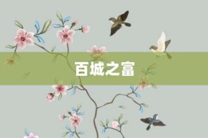 百城之富【百城之富的意思】- 成语大全