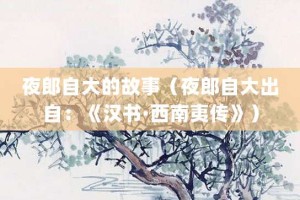 夜郎自大的故事（夜郎自大出自：《汉书·西南夷传》）_成语故事 菊江历史网