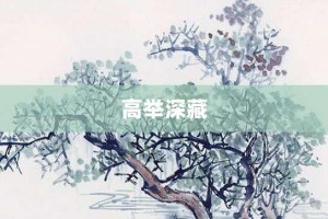 高举深藏【高举深藏的意思】- 成语大全