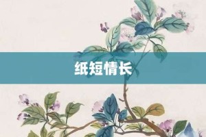 纸短情长【纸短情长的意思】- 成语大全