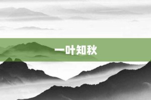 一叶知秋【一叶知秋的意思】- 成语大全