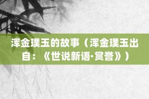 浑金璞玉的故事（浑金璞玉出自：《世说新语·赏誉》）_成语故事 菊江历史网