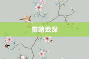 雾暗云深【雾暗云深的意思】- 成语大全