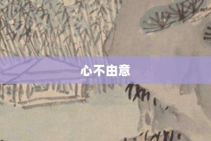 心不由意【心不由意的意思】- 成语大全