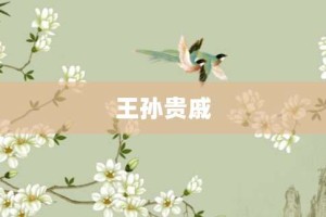 王孙贵戚【王孙贵戚的意思】- 成语大全