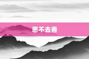 恶不去善【恶不去善的意思】- 成语大全