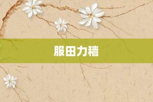 服田力穑【服田力穑的意思】- 成语大全