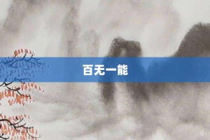 百无一能【百无一能的意思】- 成语大全