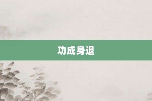 功成身退【功成身退的意思】- 成语大全