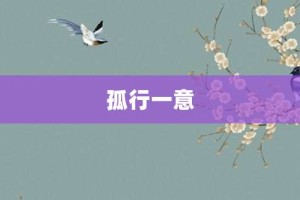 孤行一意【孤行一意的意思】- 成语大全