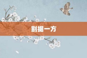 割据一方【割据一方的意思】- 成语大全