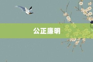 公正廉明【公正廉明的意思】- 成语大全