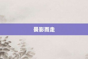 畏影而走【畏影而走的意思】- 成语大全