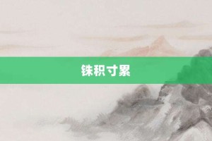 铢积寸累【铢积寸累的意思】- 成语大全