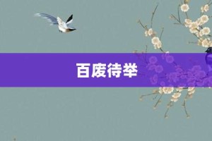 百废待举【百废待举的意思】- 成语大全