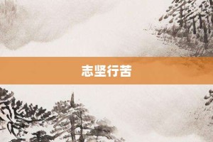 志坚行苦【志坚行苦的意思】- 成语大全