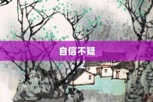 自信不疑【自信不疑的意思】- 成语大全