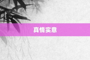真情实意【真情实意的意思】- 成语大全