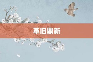 革旧鼎新【革旧鼎新的意思】- 成语大全