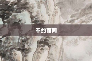 不约而同【不约而同的意思】- 成语大全