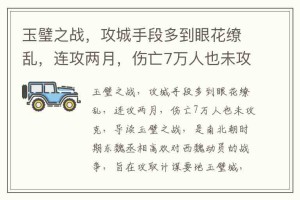 玉璧之战，攻城手段多到眼花缭乱，连攻两月，伤亡7万人也未攻克_稗官野史 菊江历史网