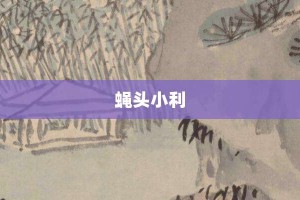 蝇头小利【蝇头小利的意思】- 成语大全