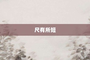 尺有所短【尺有所短的意思】- 成语大全