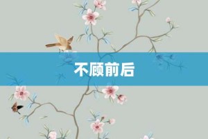 不顾前后【不顾前后的意思】- 成语大全