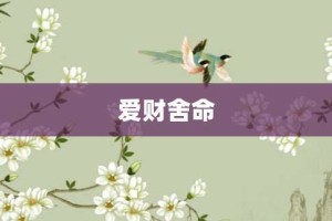 爱财舍命【爱财舍命的意思】- 成语大全