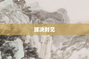 踵决肘见【踵决肘见的意思】- 成语大全