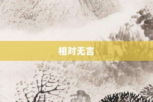相对无言【相对无言的意思】- 成语大全