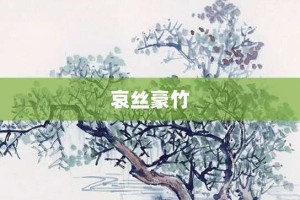 哀丝豪竹【哀丝豪竹的意思】- 成语大全