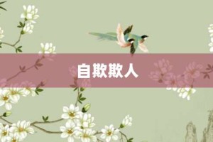 自欺欺人【自欺欺人的意思】- 成语大全