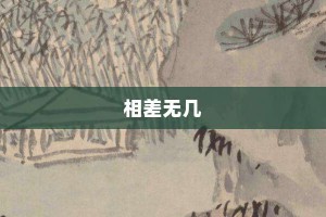 相差无几【相差无几的意思】- 成语大全