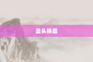 盖头换面【盖头换面的意思】- 成语大全