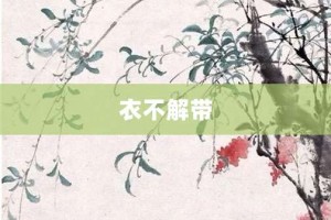 衣不解带【衣不解带的意思】- 成语大全