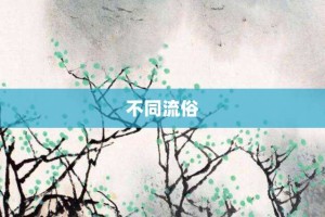 不同流俗【不同流俗的意思】- 成语大全