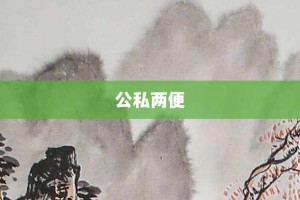 公私两便【公私两便的意思】- 成语大全