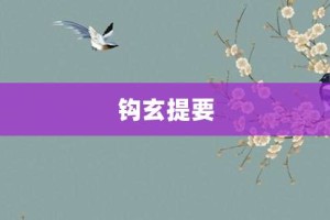 钩玄提要【钩玄提要的意思】- 成语大全