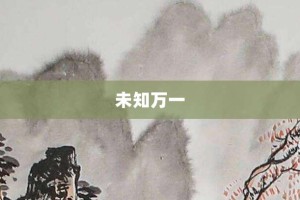 未知万一【未知万一的意思】- 成语大全