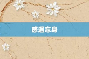 感遇忘身【感遇忘身的意思】- 成语大全