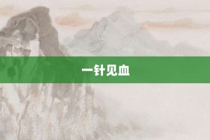 一针见血【一针见血的意思】- 成语大全