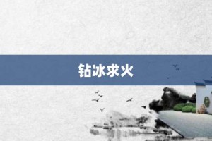 钻冰求火【钻冰求火的意思】- 成语大全