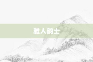 雅人韵士【雅人韵士的意思】- 成语大全