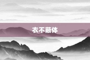 衣不蔽体【衣不蔽体的意思】- 成语大全