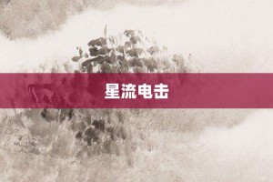 星流电击【星流电击的意思】- 成语大全