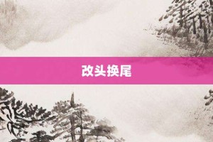 改头换尾【改头换尾的意思】- 成语大全